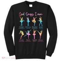 Christian God Says I Am Bible Verse Tie Dye Ballet Dancer  Sweatshirt thumb 0