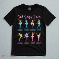 Christian God Says I Am Bible Verse Tie Dye Ballet Dancer  T-Shirt thumb 5