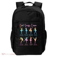 Christian God Says I Am Bible Verse Tie Dye Ballet Dancer  Backpack thumb 0