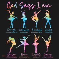 Christian God Says I Am Bible Verse Tie Dye Ballet Dancer  Baby Bodysuit thumb 2