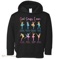 Christian God Says I Am Bible Verse Tie Dye Ballet Dancer  Toddler Hoodie thumb 0