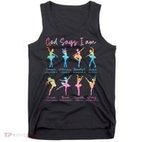 Christian God Says I Am Bible Verse Tie Dye Ballet Dancer  Tank Top thumb 0