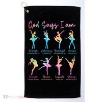 Christian God Says I Am Bible Verse Tie Dye Ballet Dancer  Golf Towel thumb 0