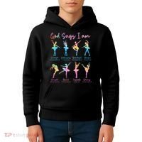 Christian God Says I Am Bible Verse Tie Dye Ballet Dancer  Kids Hoodie thumb 4
