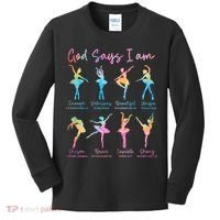 Christian God Says I Am Bible Verse Tie Dye Ballet Dancer  Kids Long Sleeve Shirt thumb 0