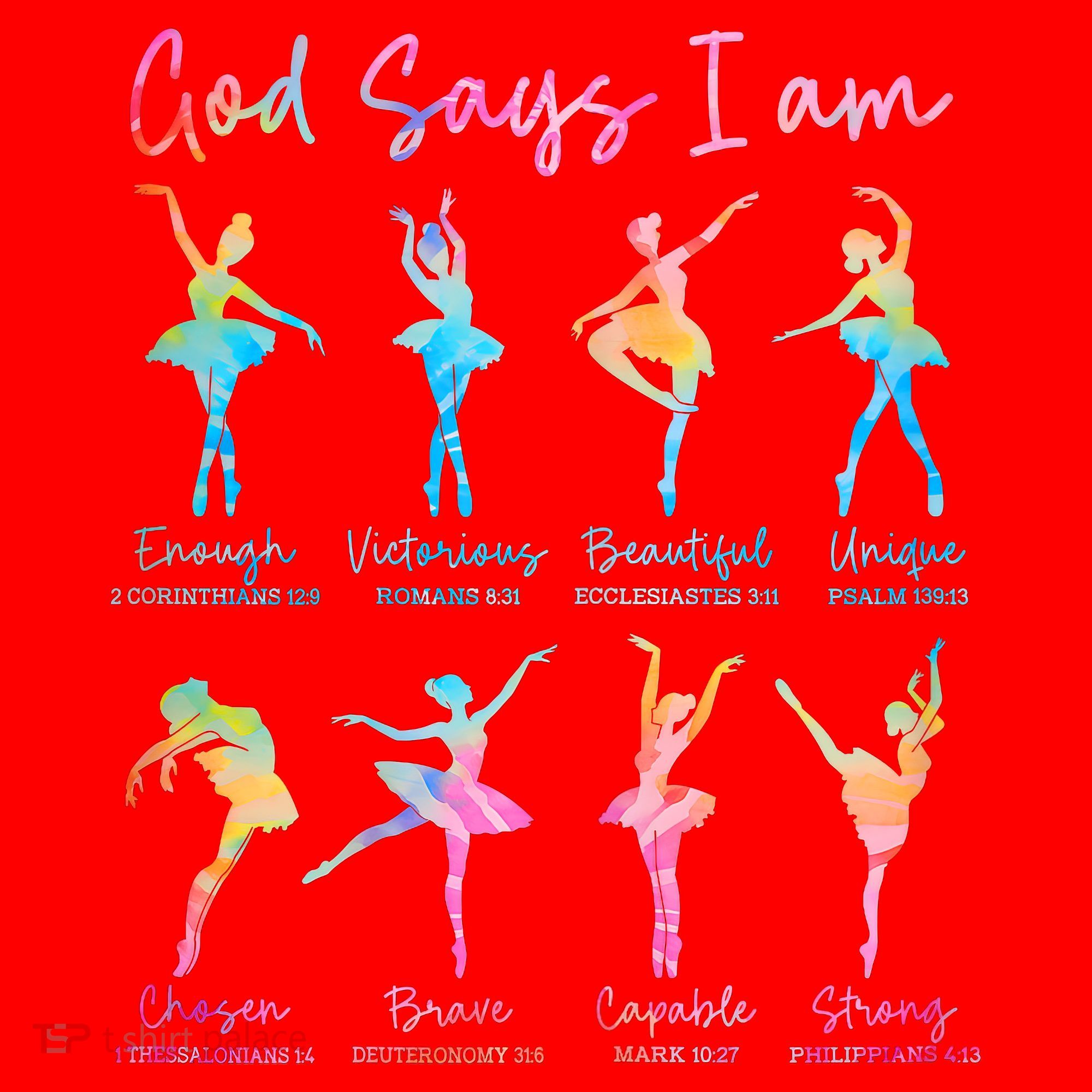 Christian God Says I Am Bible Verse Tie Dye Ballet Dancer  Santa Hat