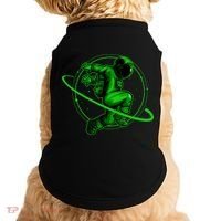 Cool Green Space Astronaut Jumping Retro Doggie Tank thumb 0