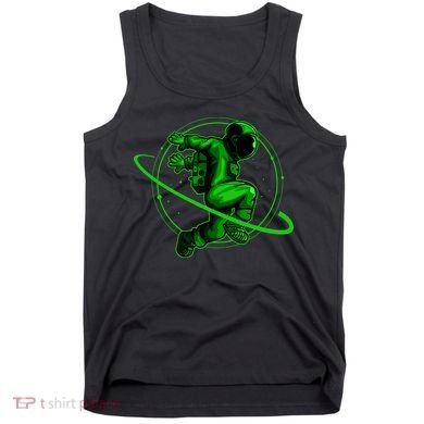 Cool Green Space Astronaut Jumping Retro Tank Top