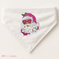 Cool Groovy Sana Claus Holiday Funny USA-Made Doggie Bandana thumb 0