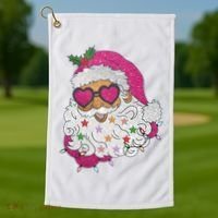 Cool Groovy Sana Claus Holiday Funny Golf Towel thumb 1