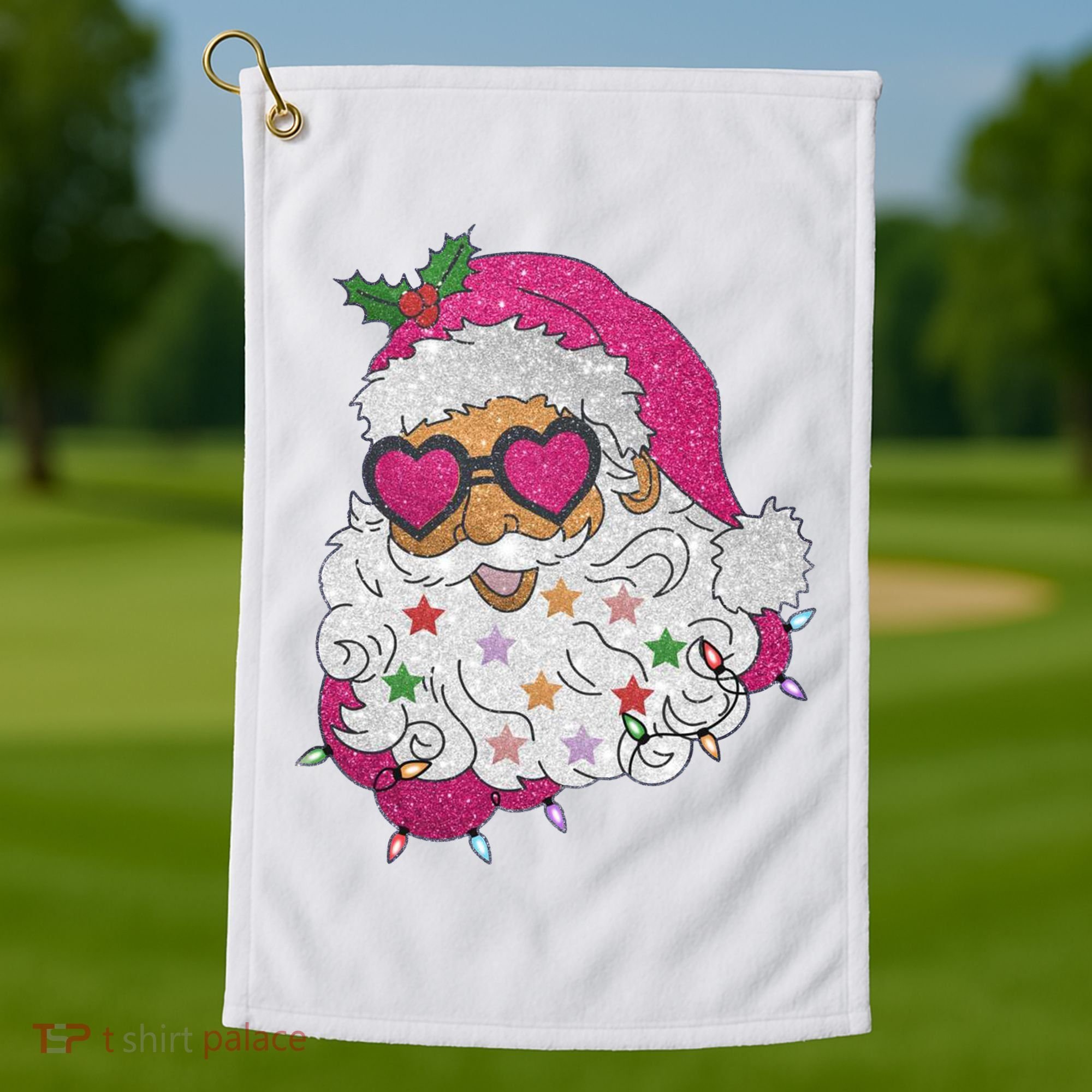 Cool Groovy Sana Claus Holiday Funny Golf Towel