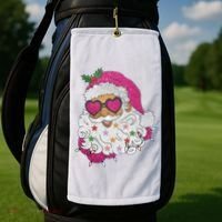 Cool Groovy Sana Claus Holiday Funny Golf Towel thumb 2