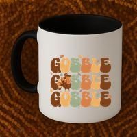 Cute Gobble Turkey Thanksgiving Coffee Mug thumb 2