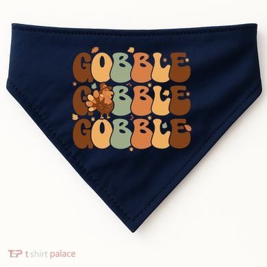 Cute Gobble Turkey Thanksgiving USA-Made Doggie Bandana