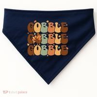Cute Gobble Turkey Thanksgiving USA-Made Doggie Bandana thumb 0