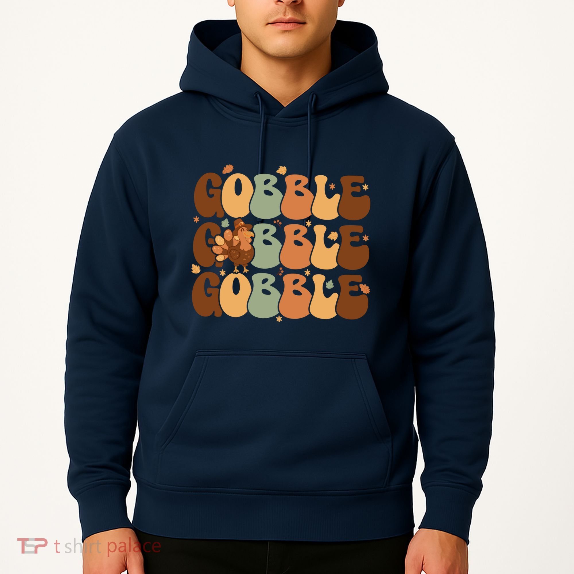 Cute Gobble Turkey Thanksgiving Hoodie