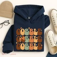 Cute Gobble Turkey Thanksgiving Hoodie thumb 4