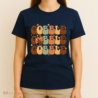 Cute Gobble Turkey Thanksgiving T-Shirt thumb 4