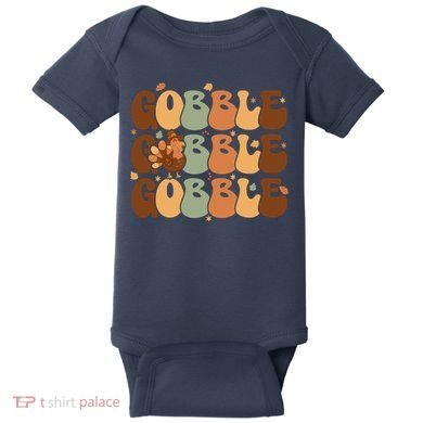 Cute Gobble Turkey Thanksgiving Baby Bodysuit