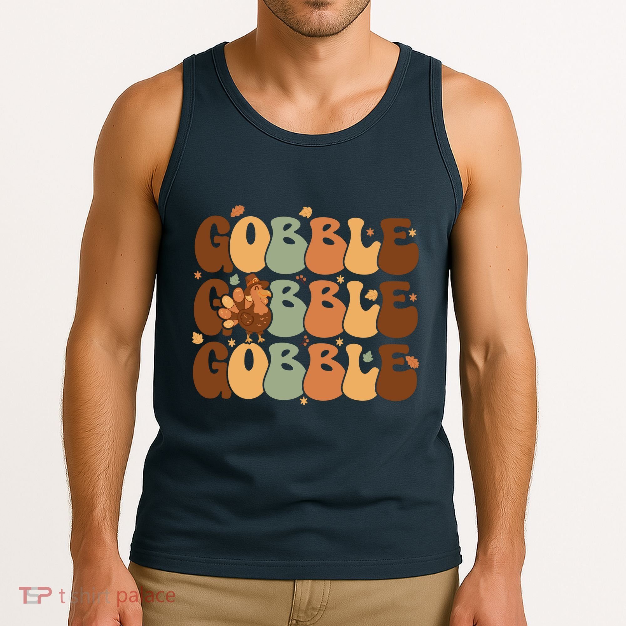 Cute Gobble Turkey Thanksgiving Tank Top