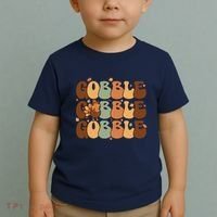 Cute Gobble Turkey Thanksgiving Toddler T-Shirt thumb 2