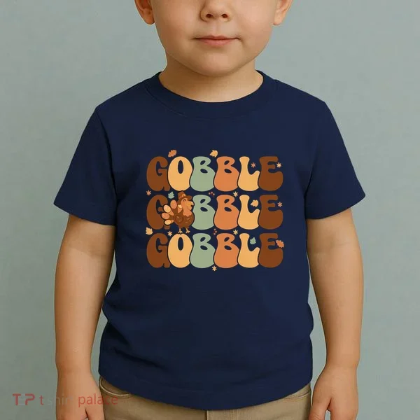 Cute Gobble Turkey Thanksgiving Toddler T-Shirt