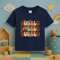 Cute Gobble Turkey Thanksgiving Toddler T-Shirt thumb 3