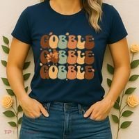 Cute Gobble Turkey Thanksgiving Women's T-Shirt thumb 2