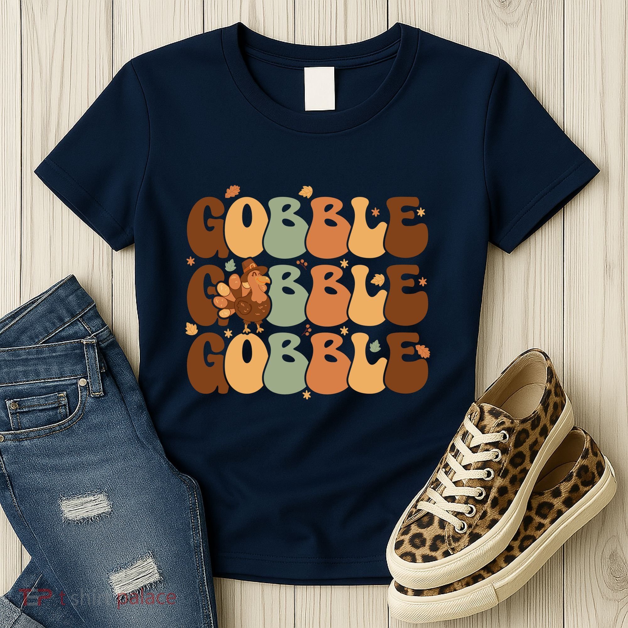 Cute Gobble Turkey Thanksgiving Women's T-Shirt