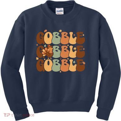 Cute Gobble Turkey Thanksgiving Kids Sweatshirt