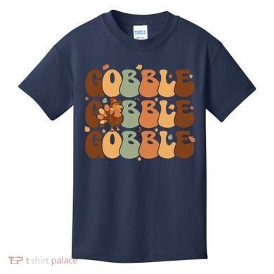 Cute Gobble Turkey Thanksgiving Kids T-Shirt