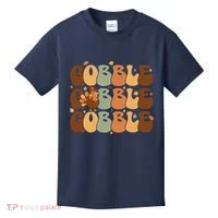 Cute Gobble Turkey Thanksgiving Kids T-Shirt thumb 0