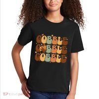 Cute Gobble Turkey Thanksgiving Kids T-Shirt thumb 2