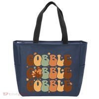 Cute Gobble Turkey Thanksgiving Tote Bag thumb 0