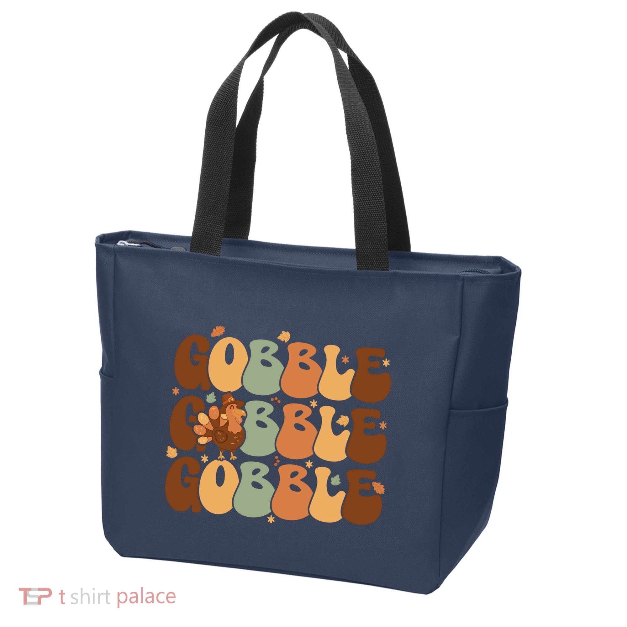 Cute Gobble Turkey Thanksgiving Tote Bag