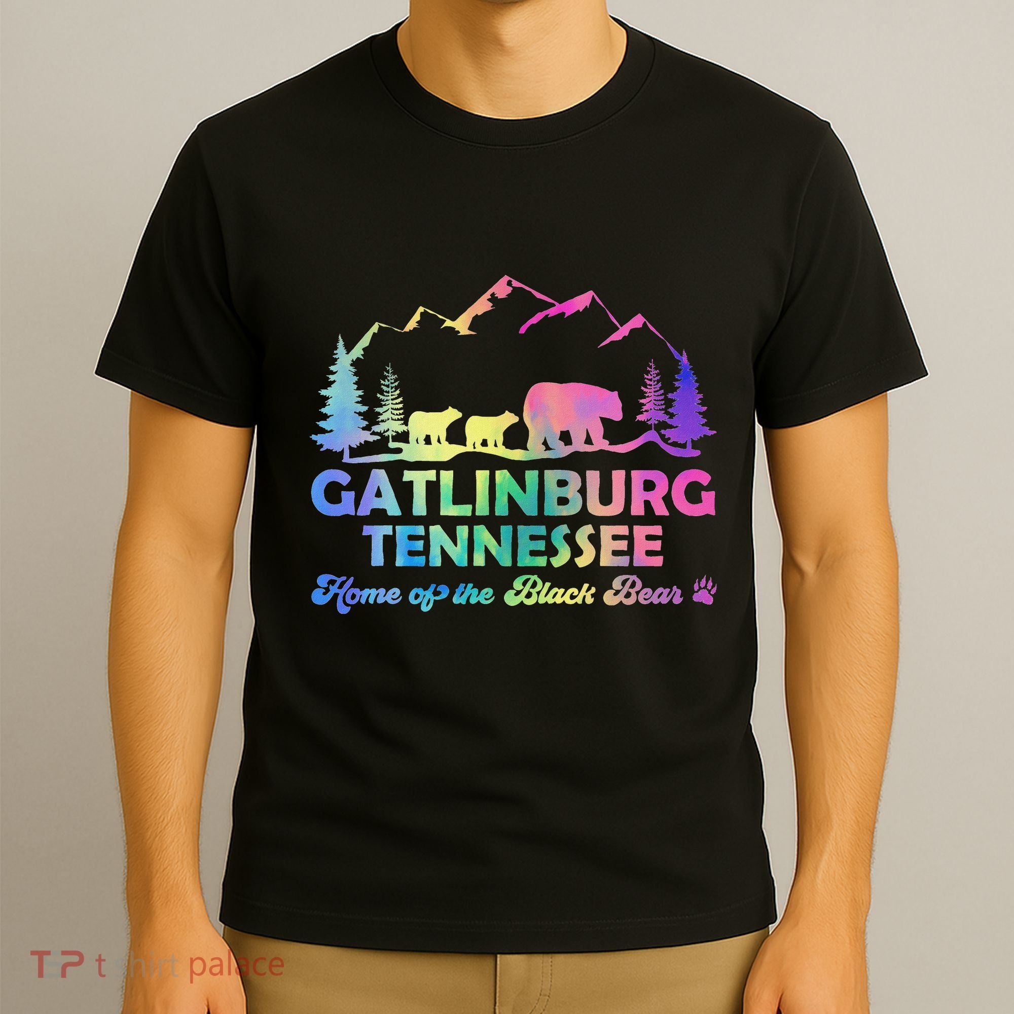 Cute Gatlinburg Tennessee Bear Great Smoky Mountains Tie Dye T-Shirt