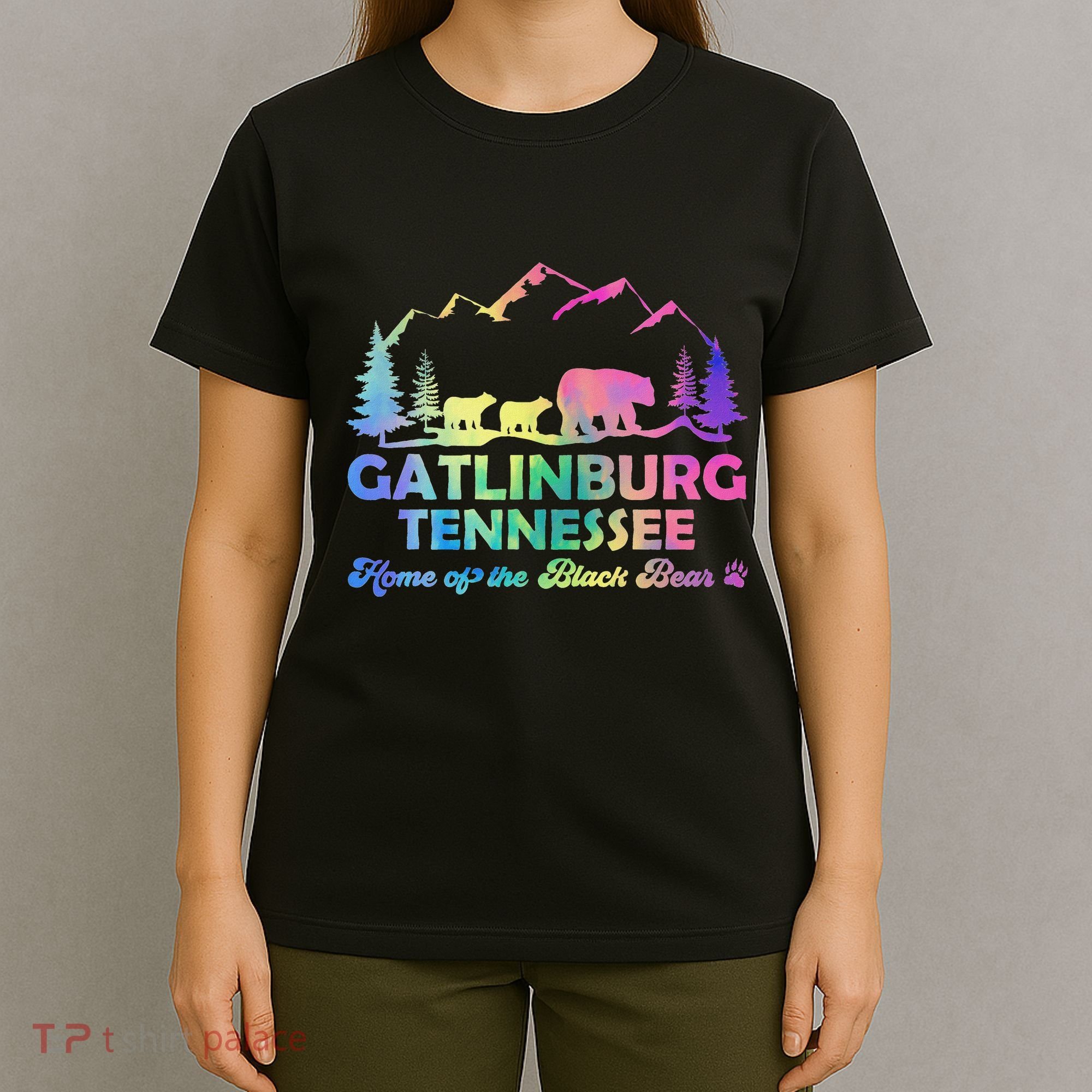 Cute Gatlinburg Tennessee Bear Great Smoky Mountains Tie Dye T-Shirt
