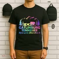 Cute Gatlinburg Tennessee Bear Great Smoky Mountains Tie Dye T-Shirt thumb 6