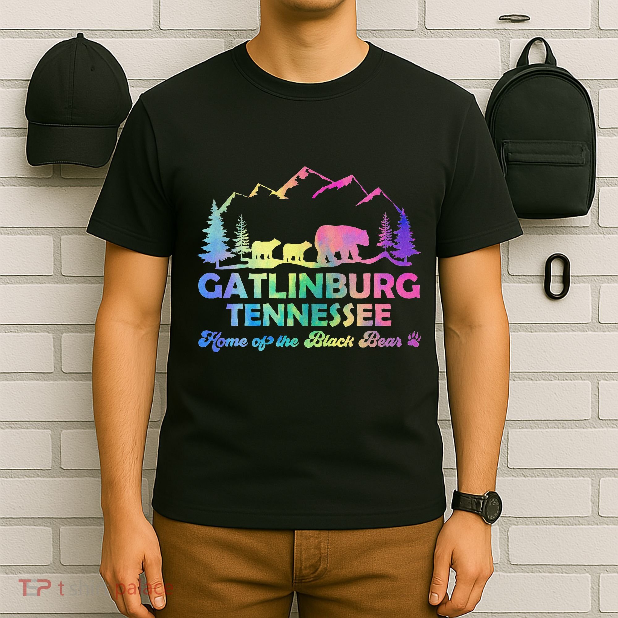 Cute Gatlinburg Tennessee Bear Great Smoky Mountains Tie Dye T-Shirt