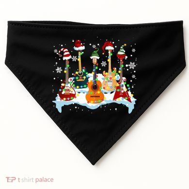 Christmas Guitar Tree Xmas Lights Santa Guitar Instruts Gift USA-Made Doggie Bandana