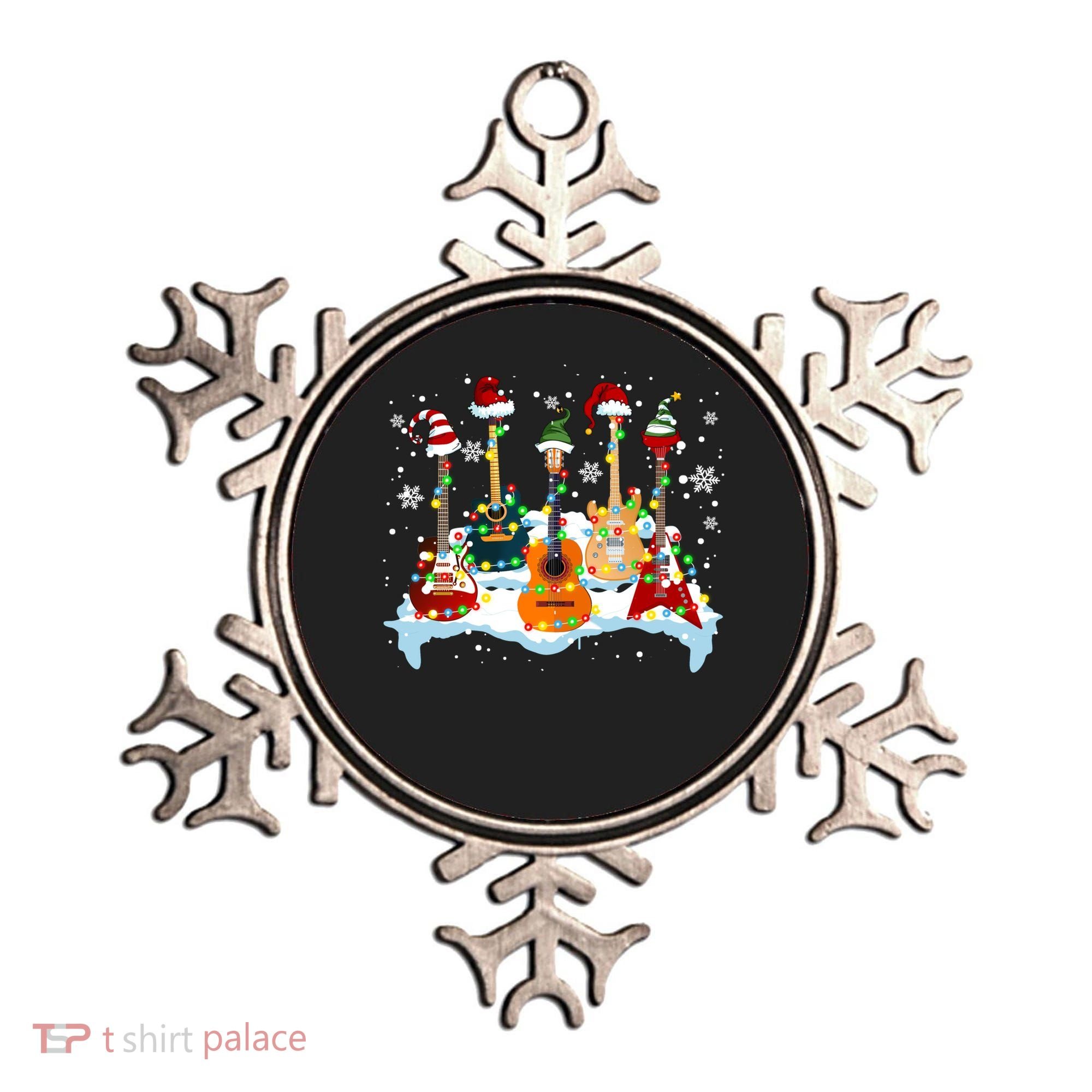 Christmas Guitar Tree Xmas Lights Santa Guitar Instruts Gift Ornament