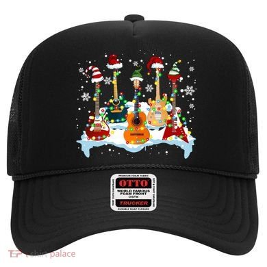 Christmas Guitar Tree Xmas Lights Santa Guitar Instruts Gift Hat