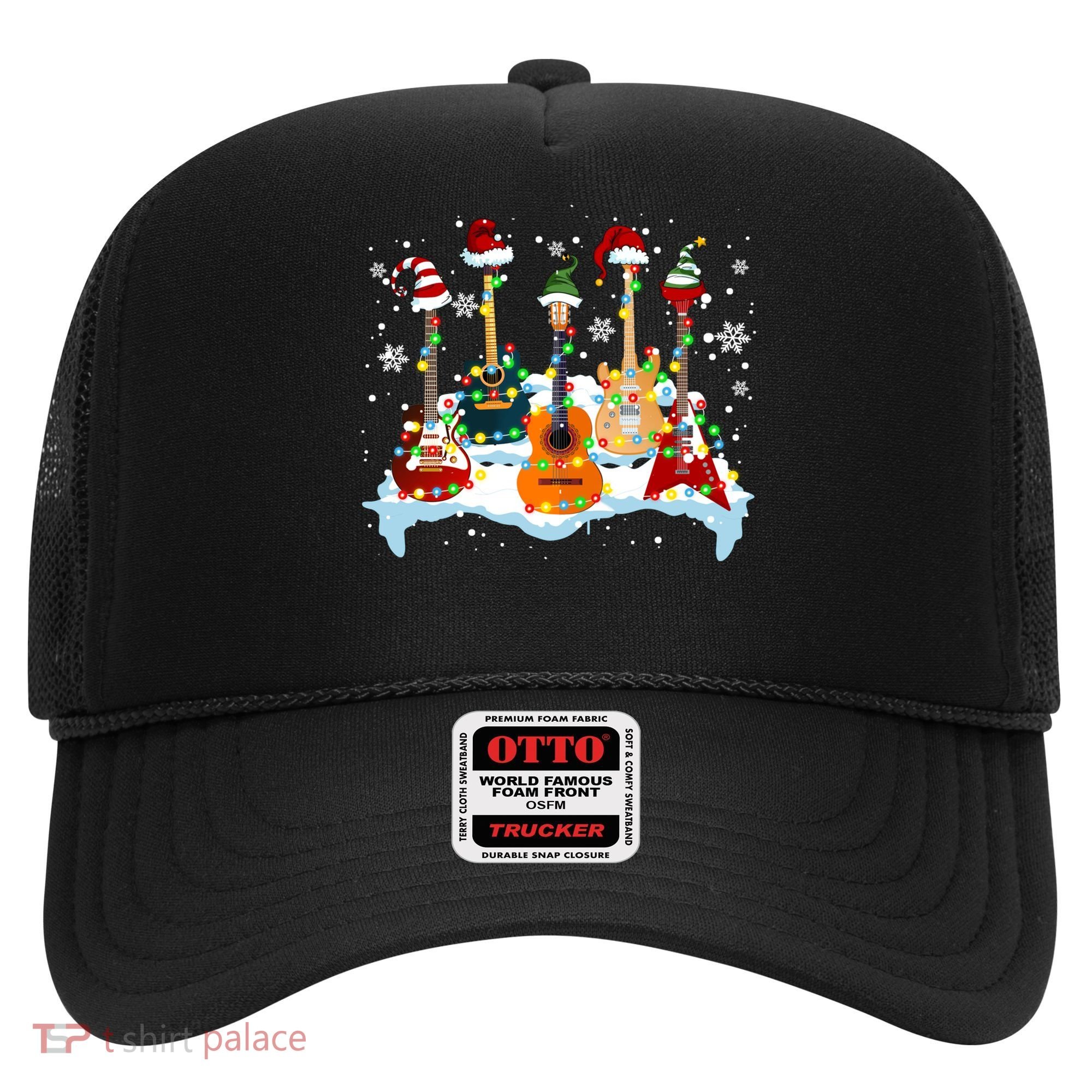 Christmas Guitar Tree Xmas Lights Santa Guitar Instruts Gift Hat