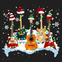 Christmas Guitar Tree Xmas Lights Santa Guitar Instruts Gift Hat thumb 2
