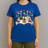 Christmas Guitar Tree Xmas Lights Santa Guitar Instruts Gift T-Shirt thumb 4