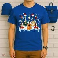 Christmas Guitar Tree Xmas Lights Santa Guitar Instruts Gift T-Shirt thumb 6