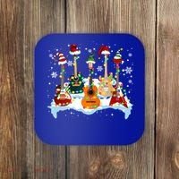 Christmas Guitar Tree Xmas Lights Santa Guitar Instruts Gift Coaster thumb 0