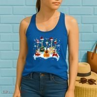Christmas Guitar Tree Xmas Lights Santa Guitar Instruts Gift Women's Tank Top thumb 2