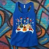 Christmas Guitar Tree Xmas Lights Santa Guitar Instruts Gift Women's Tank Top thumb 3