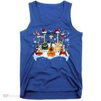 Christmas Guitar Tree Xmas Lights Santa Guitar Instruts Gift Tank Top thumb 0